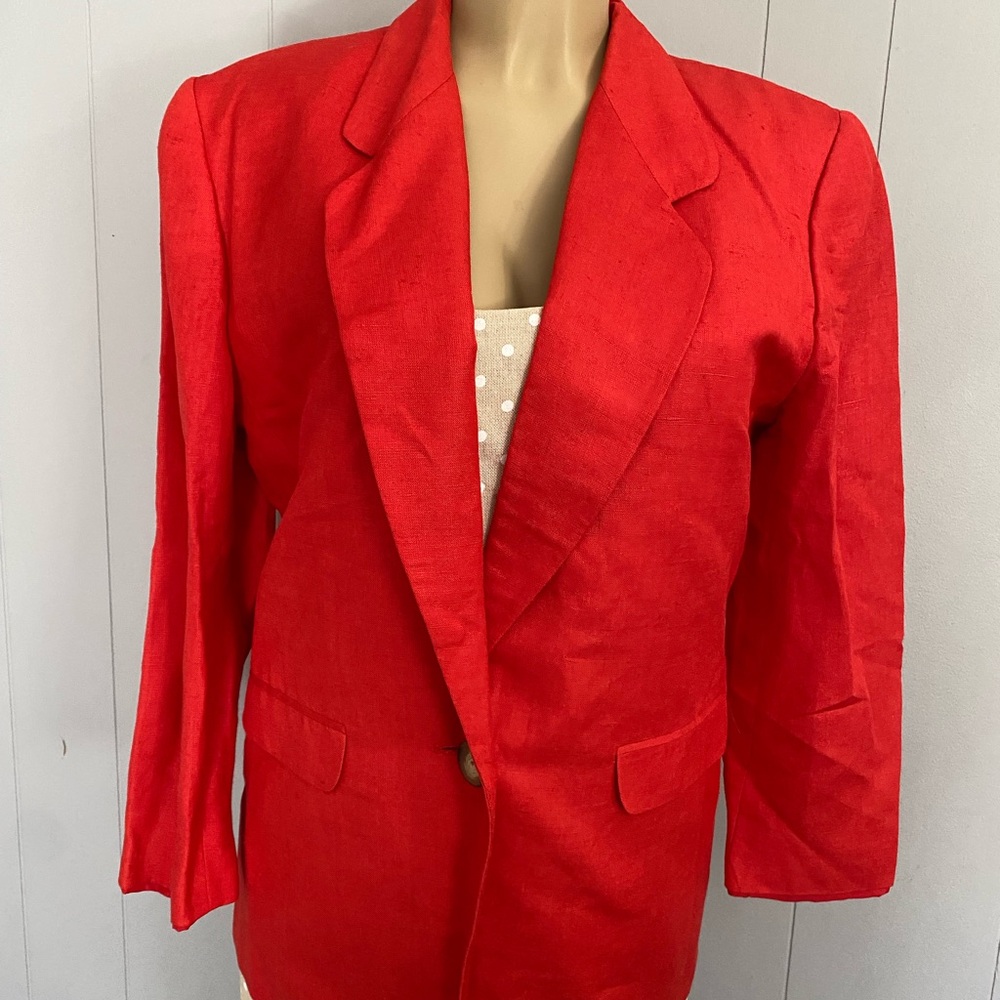 Harve Benard Red Linen Blend Jacket
